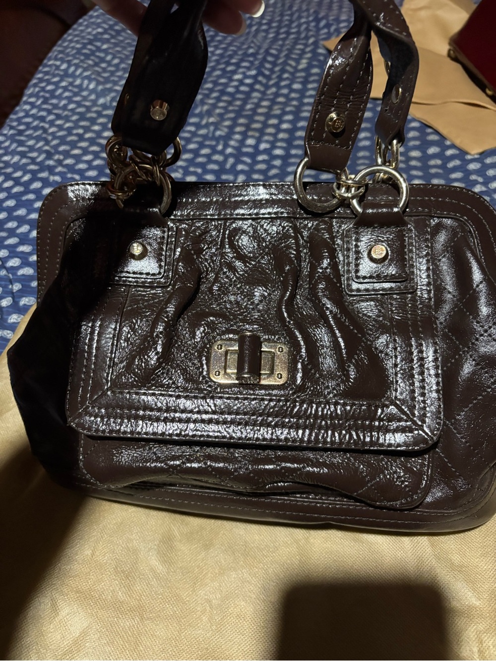 Elliot Luca Women's Dark Brown Leather Satchel Handbag